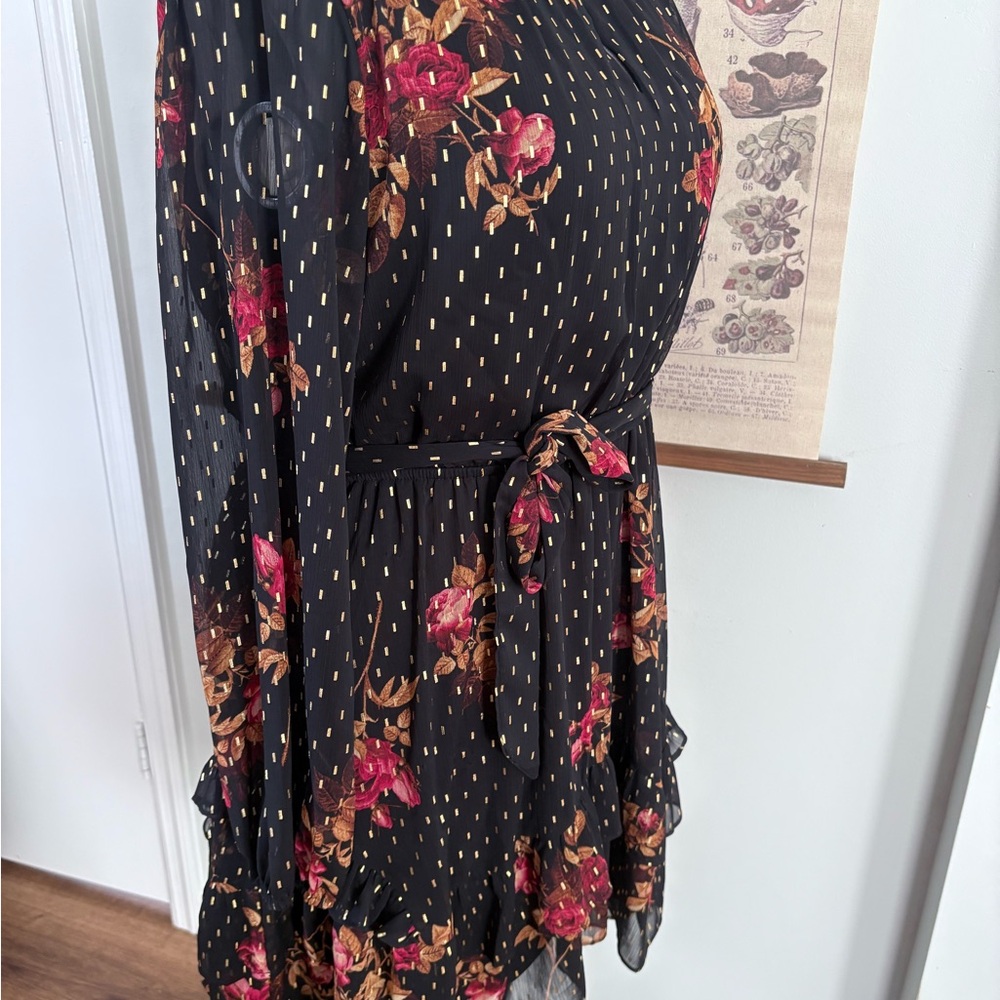 Black / Floral Mini Party Dress by Simply Vera Vera Wang